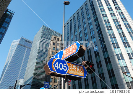 虎之門十字路口路標(櫻田街道外堀街道) 虎之門十字路口路標(櫻田街道外堀街道) 101798398
