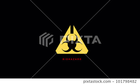 Black and yellow Biological hazard symbol warning triangle. Seamless loop animation. 3D rendered. Black and yellow Biological hazard symbol warning triangle. Seamless loop animation. 3D rendered. 101798482