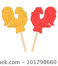 orange and red icon vector lollipop cockerel 101798660