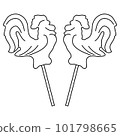 vector lollipop cockerel. line on white background 101798665