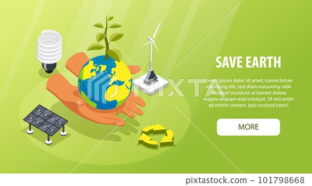 Save Earth Horizontal Banner Save Earth Horizontal Banner 101798668