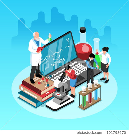 School Science Lab Isometric Illustration 101798670