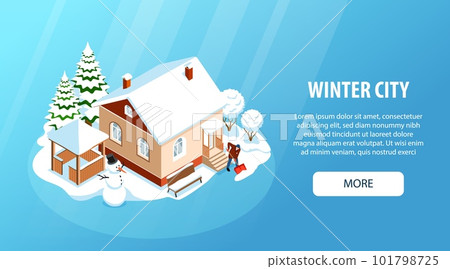 Winter City Horizontal Banner 101798725
