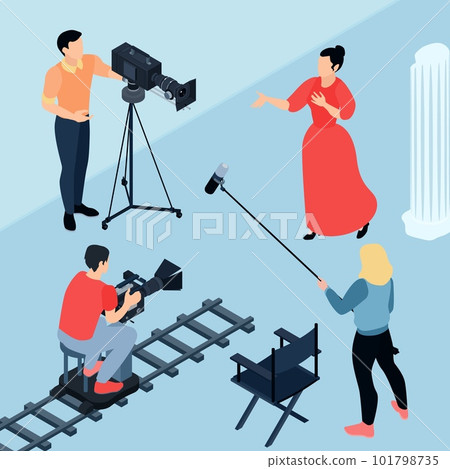 Cinema Shooting Isometric Composition 101798735
