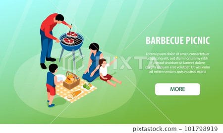 Isometric Barbecue Banner Isometric Barbecue Banner 101798919