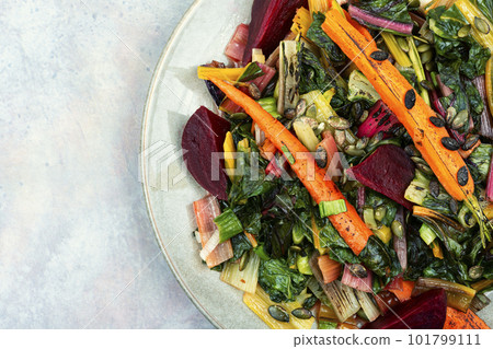 Stewed vegetables and herbs. Stewed vegetables and herbs. 101799111