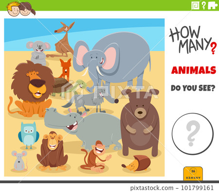 counting cartoon wild animals educational game 101799161