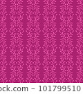 Sealmess pattern as wall decor in pink and magenta colors. Floral repeating ornament, vector 101799510