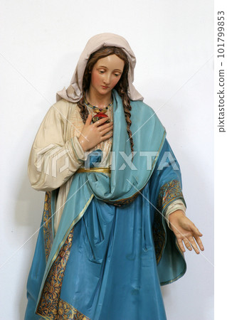 Immaculate Heart of Mary, statue in the Church of Holy Cross in Sisak, Croatia Immaculate Heart of Mary, statue in the Church of Holy Cross in Sisak, Croatia 101799853