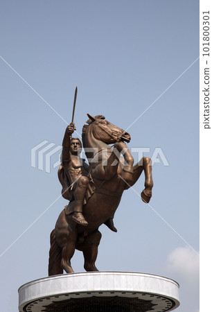 Statue of Alexander the Great in downtown of Skopje, Macedonia Statue of Alexander the Great in downtown of Skopje, Macedonia 101800301