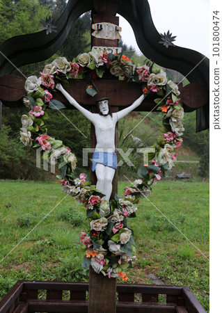 Roadside Crucifix in Zagorje region, Croatia 101800474