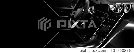 Car ventilation system and air conditioning - details dashboard touch screen controls of modern car, copy space Car ventilation system and air conditioning - details dashboard touch screen controls of modern car, copy space 101800856