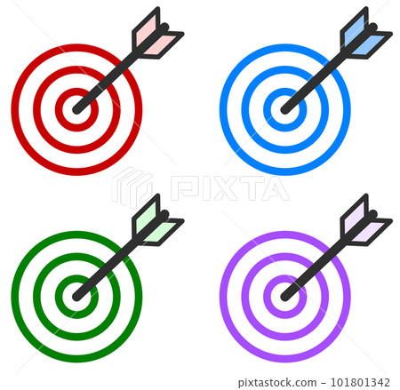Illustration that the arrow hit the center of the target and hit the jackpot Illustration that the arrow hit the center of the target and hit the jackpot 101801342