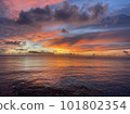 Sky and sea mixed with orange and blue 101802354
