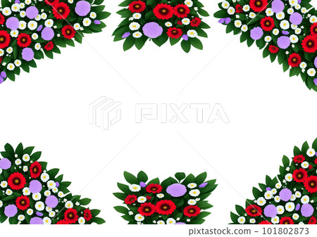 colorful frame of flowers 101802873