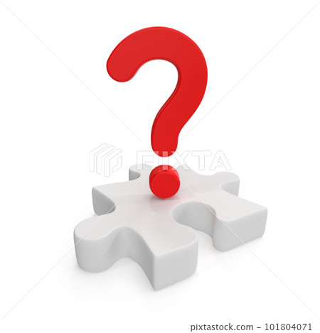 White Puzzle and Red Question Mark 101804071