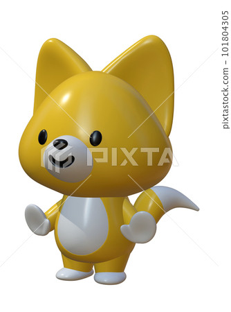 3D three-dimensional fox character 101804305