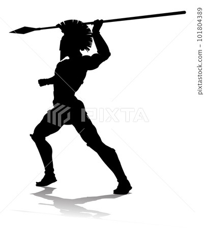 Spartan Silhouette Gladiator Trojan Greek Warrior 101804389