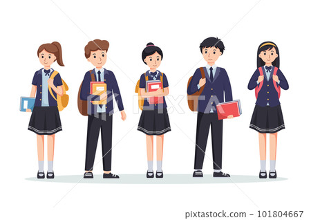 character high school student in school uniform vector illustration 101804667