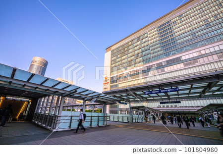 Yokohama cityscape in Japan April. Sotetsu Shin-Yokohama Line and Tokyu Shin-Yokohama Line opened (March). Overlooking Shin-Yokohama Station and the new entrance 5A Yokohama cityscape in Japan April. Sotetsu Shin-Yokohama Line and Tokyu Shin-Yokohama Line opened (March). Overlooking Shin-Yokohama Station and the new entrance 5A 101804980