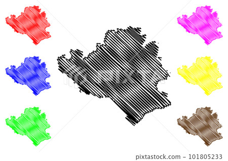 Rottal-Inn district (Federal Republic of Germany, rural district Lower Bavaria, Free State of Bavaria) map vector illustration, scribble sketch Rottal Inn map 101805233