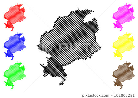 Schaumburg district (Federal Republic of Germany, rural district, State of Lower Saxony) map vector illustration, scribble sketch Schaumburg map 101805281