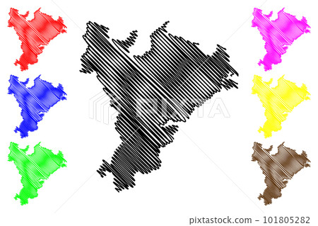 Schleswig-Flensburg district (Federal Republic of Germany, rural district, Free State of Schleswig-Holstein, Slesvig Holsten) map vector illustration, scribble sketch Schleswig Flensburg map 101805282
