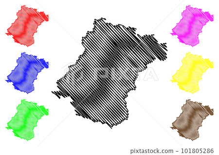 Schwalm-Eder district (Federal Republic of Germany, rural district Kassel region, State of Hessen, Hesse, Hessia) map vector illustration, scribble sketch Schwalm Eder Kreis map 101805286