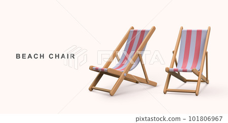 3D two realistic beach chair. Vector illustration. 101806967