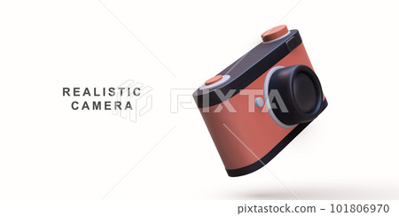 3D realistic retro camera. Vector illustration. 3D realistic retro camera. Vector illustration. 101806970