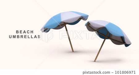3d banner in style with two umbrellas. Vector illustration. 3d banner in style with two umbrellas. Vector illustration. 101806971