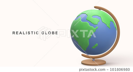 3D realistic globe. Vector illustration. 101806980