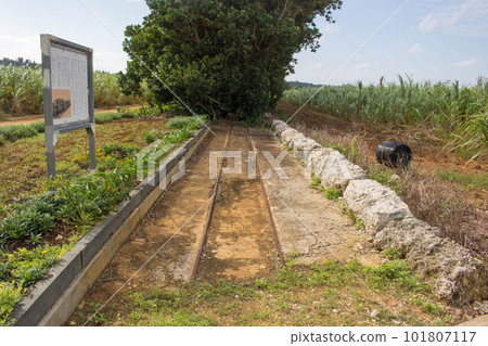 Abandoned sugar train line on Minamidaito Island 101807117