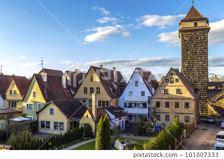 Old houses in Rothenburg ob der Tauber, picturesque medieval city in Germany, famous UNESCO world culture heritage site, popular travel destination Old houses in Rothenburg ob der Tauber, picturesque medieval city in Germany, famous UNESCO world culture heritage site, popular travel destination 101807333