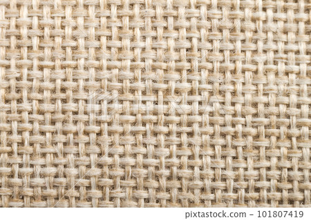 Natural fabric linen texture for design, sackcloth textured. Brown and yellow canvas background. Cotton. 101807419
