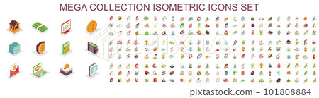 Mega set of vector isometric icons. Contains such Icons as SEO, Marketing, Science, Virtual Reality, Social Media, Development, Finance, Banking and more. Bundle icon. Isometry pictogram pack. Mega set of vector isometric icons. Contains such Icons as SEO, Marketing, Science, Virtual Reality, Social Media, Development, Finance, Banking and more. Bundle icon. Isometry pictogram pack. 101808884