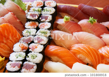 Brazilian nigiri sushi and sashimi platter 101808918