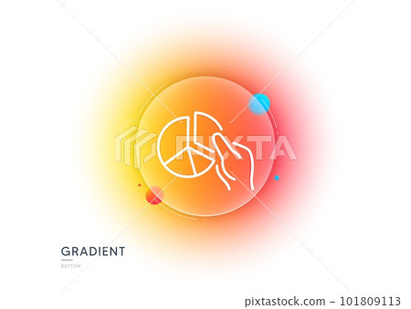 Pie chart line icon. Gradient blur button with glassmorphism. Presentation graph sign. Market analytics symbol. Transparent glass design. Pie chart line icon. Vector Pie chart line icon. Gradient blur button with glassmorphism. Presentation graph sign. Market analytics symbol. Transparent glass design. Pie chart line icon. Vector 101809113