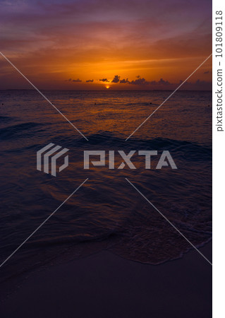 Sea beach with sky sunset or sunrise. Clouds over the sunset sea. Sea beach with sky sunset or sunrise. Clouds over the sunset sea. 101809118