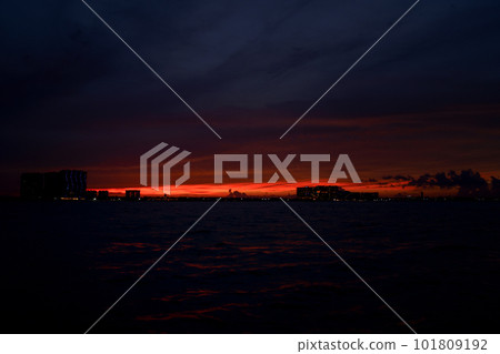 Sea beach with sky sunset or sunrise. Clouds over the sunset sea. Sea beach with sky sunset or sunrise. Clouds over the sunset sea. 101809192