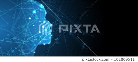 Artificial intelligence. Technology web background. Virtual concept 101809511