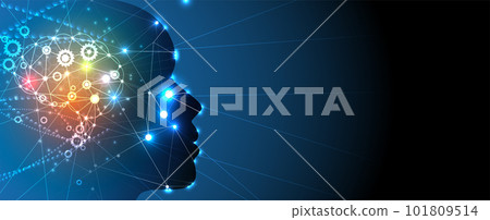 Artificial intelligence. Technology web background. Virtual concept 101809514