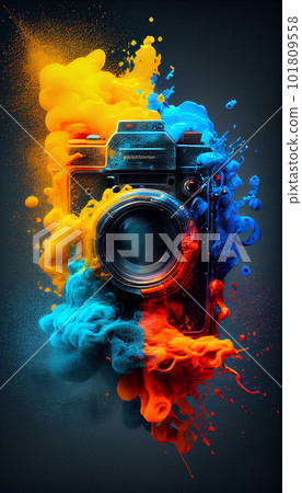 Bright Digital DSLR Camera illustration Bright Digital DSLR Camera illustration 101809558
