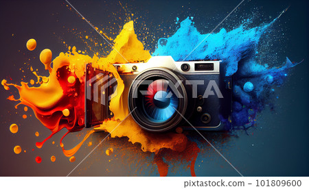 Bright Digital DSLR Camera illustration Bright Digital DSLR Camera illustration 101809600