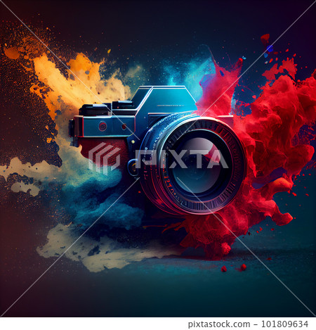 Bright Digital DSLR Camera illustration Bright Digital DSLR Camera illustration 101809634