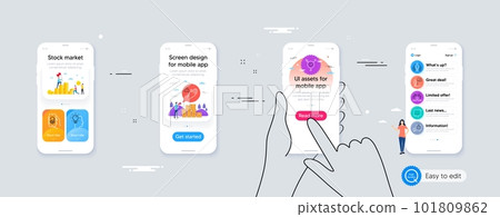 Idea, Dont touch and Delivery app minimal line icons. Phone ui interface. Genders, Hand sanitizer, Group icons. Leadership, Like, Smile chat web elements. For web, application, printing. Vector Idea, Dont touch and Delivery app minimal line icons. Phone ui interface. Genders, Hand sanitizer, Group icons. Leadership, Like, Smile chat web elements. For web, application, printing. Vector 101809862