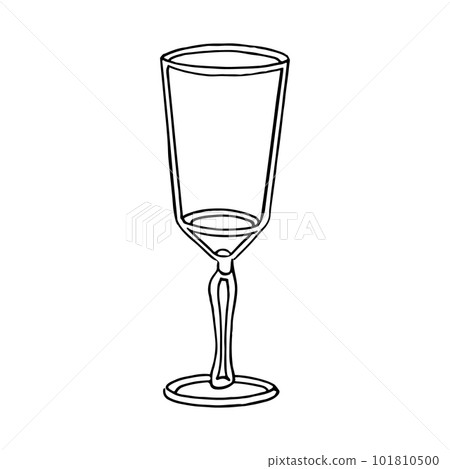 Wineglasses Continuous Line Drawing. Hand Drawn Simple Vector Illustration. Isolated on Off-White Background. Design Element Perfect for Poster, Card, Invitation, T-shirt Print, Wall Decoration. 101810500