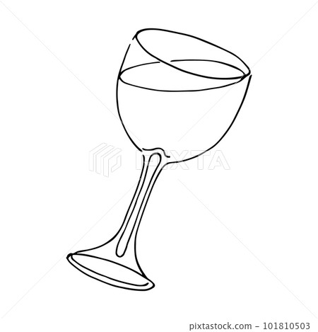 Wineglasses Continuous Line Drawing. Hand Drawn Simple Vector Illustration. Isolated on Off-White Background. Design Element Perfect for Poster, Card, Invitation, T-shirt Print, Wall Decoration. Wineglasses Continuous Line Drawing. Hand Drawn Simple Vector Illustration. Isolated on Off-White Background. Design Element Perfect for Poster, Card, Invitation, T-shirt Print, Wall Decoration. 101810503