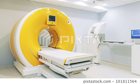 MRI - Magnetic resonance imaging scan device in Hospital. Medical Equipment and Health Care. MRI - Magnetic resonance imaging scan device in Hospital. Medical Equipment and Health Care. 101811564