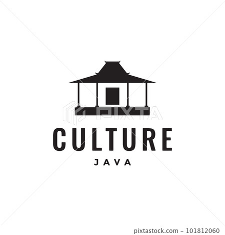 culture building home relax java wood architect minimalist traditional logo design vector 101812060
